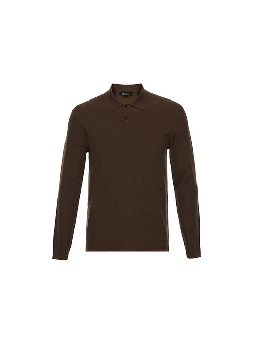 callisto咖啡色绵羊毛混纺长袖毛衣 商品图0