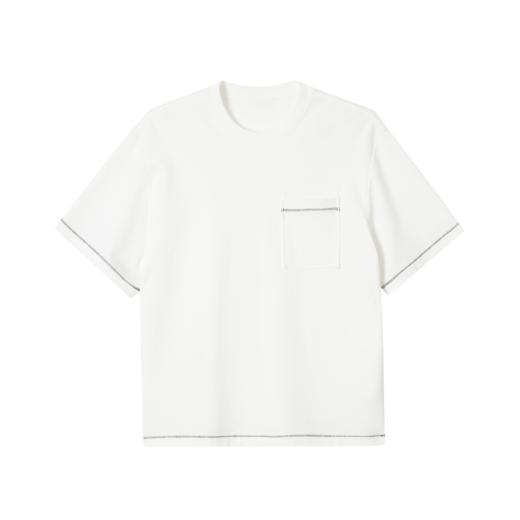 墨麦客男装双面针织圆领短袖男士2024夏季新款明线串缝上衣t恤男 商品图4