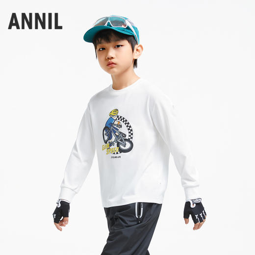 男童记忆棉弹弹T圆领长袖新款安奈儿童装实体店同款AB431536 商品图2