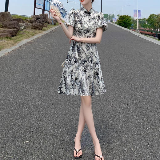 裁缝学苑AQ280夏季新款立领收腰旗袍新中式连衣裙纸样裙子女装打版裁剪样板 商品图1