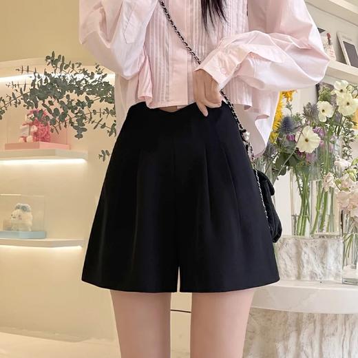「四色可选！拼团同款」高腰黑色西装短裤 女夏季款a字女裤阔腿时尚短裤显瘦下装 商品图1