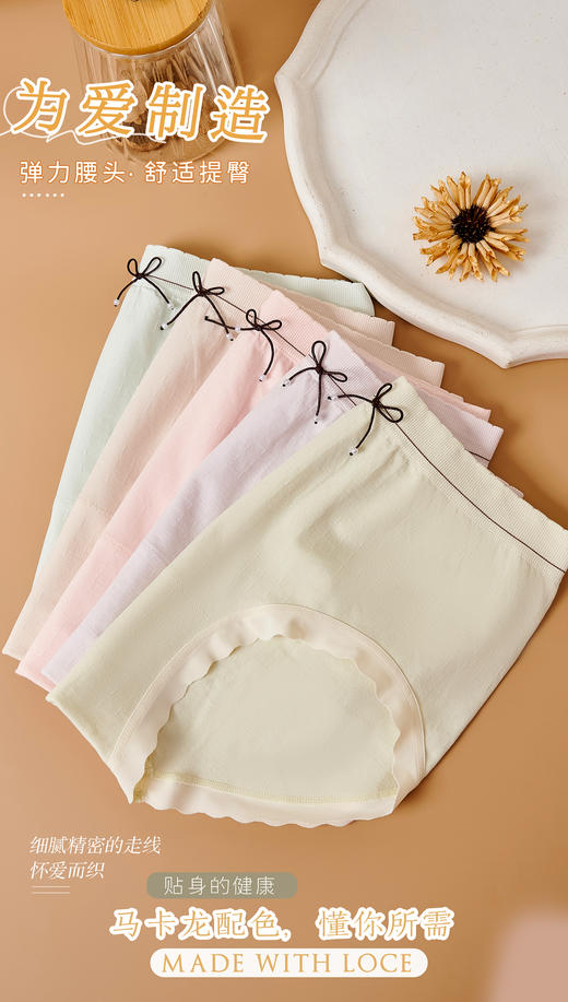 女士彩纱撞色竖纹提花无缝裸氨超薄内裤3264/3263/6302/3176 商品图13