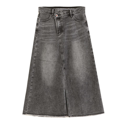 玳莎女2024年早秋新款百搭时尚斜门襟牛仔半裙 EC34301 商品图4