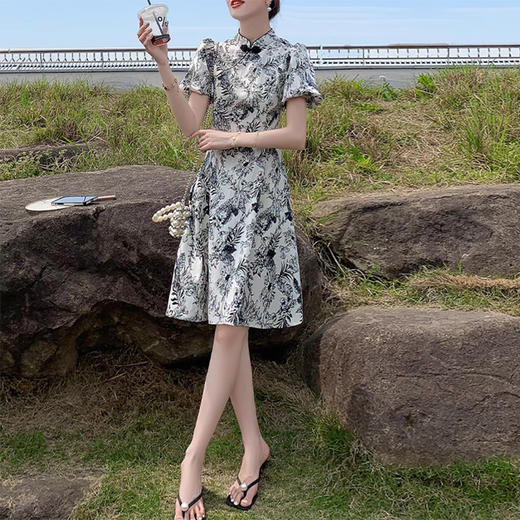 裁缝学苑AQ280夏季新款立领收腰旗袍新中式连衣裙纸样裙子女装打版裁剪样板 商品图4