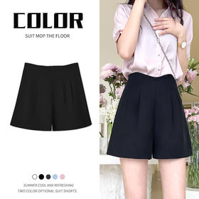 「四色可选！拼团同款」高腰黑色西装短裤 女夏季款a字女裤阔腿时尚短裤显瘦下装