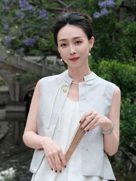 盛唐牡丹 |真丝异色罗对襟马甲