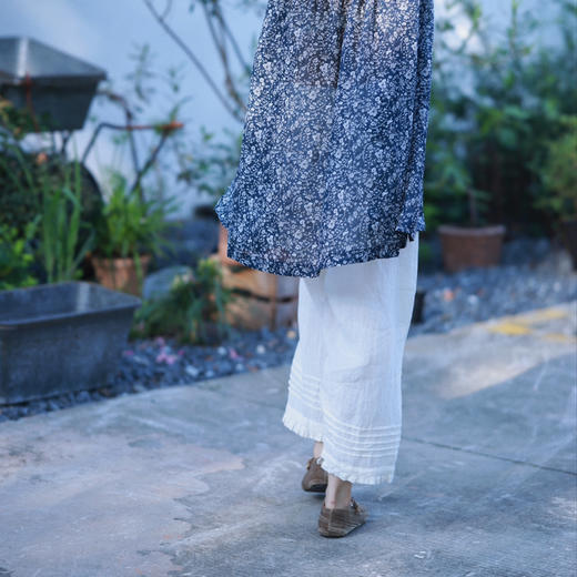 黄阿福｜细支亚麻米白衬裤 商品图3