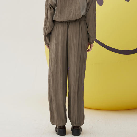 谜底休闲裤女2024秋季新品运动休闲风腰头拼接宽松长裤243MK1013 商品图2