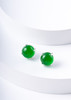 722-8 镶钻四爪绿玉髓耳钉 鸽子蛋型素面【8mm】【12mm】 商品缩略图4
