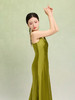 荷言GL 碧玉簪 进口醋酸缎绿色吊带长裙V领修身内搭斜裁宽松吊带 商品缩略图3