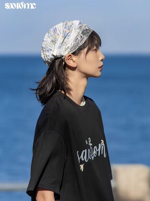 早乙女惠子saotome/STMMZ242123/田园文艺风甜美拼接肌理感蕾丝头巾帽 商品图2