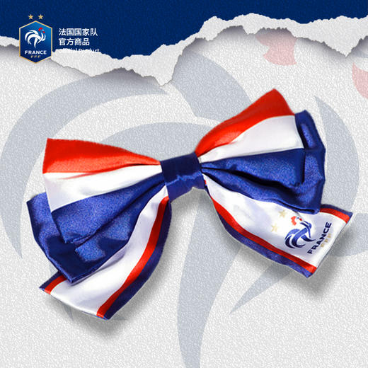 【官方正版】法国国家队丨拼色蝴蝶结发卡头饰女生礼物足球迷姆巴佩 商品图0