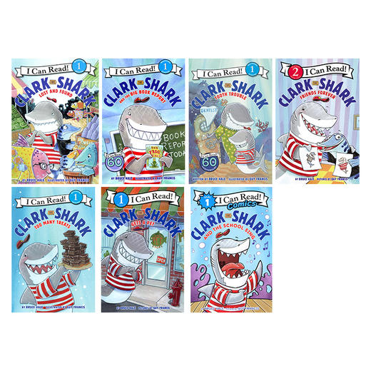 进口英文原版 Clark the Shark 鲨鱼克拉克7册合售 I Can Read系列 level 1阶段  蓝思值220L-330L 商品图1
