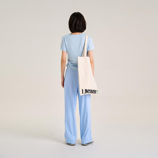 凉感爽滑面料 UPF50+防晒宽松直筒裤 显高显瘦 脚口抽绳长裤 商品图2