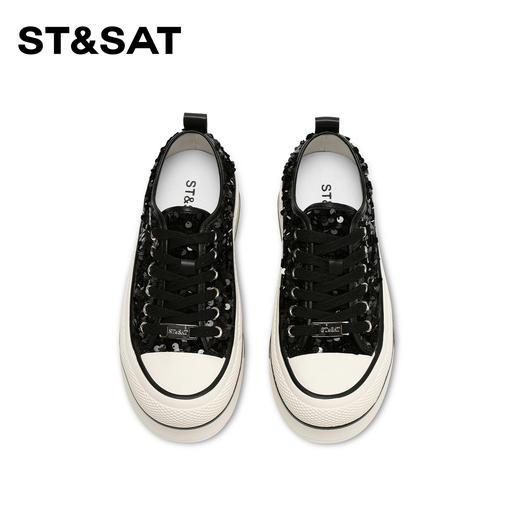 星期六时髦亮片厚底增高系带休闲鞋SSC11120FU 商品图6