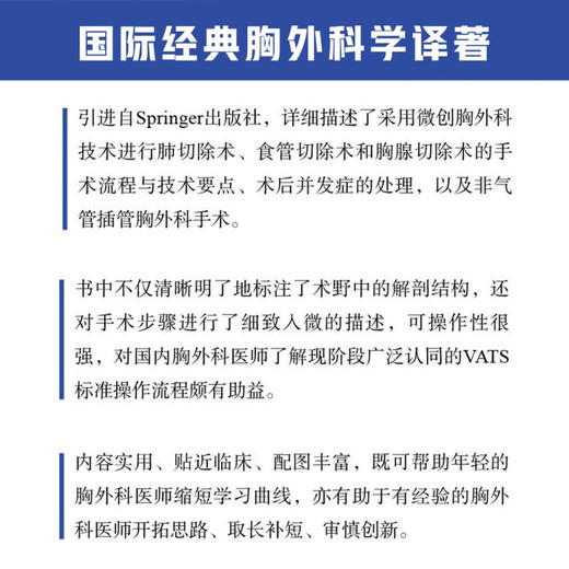 微创胸外科实用技术 微创胸外科技术 常见胸外科手术流程技术要点 术中解剖结构 术后并发症处理 中国科学技术出版社9787523606377 商品图2