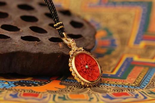 朱砂珐琅彩吊坠 商品图0