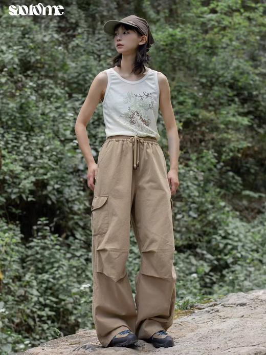 早乙女惠子saotome/STMCK242087/宽松户外水洗工装裤阔腿裤伞兵裤 商品图3