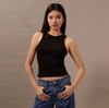 CK Jeans女简约刺绣螺纹弹力拉链内搭针织背心J223929 商品缩略图0