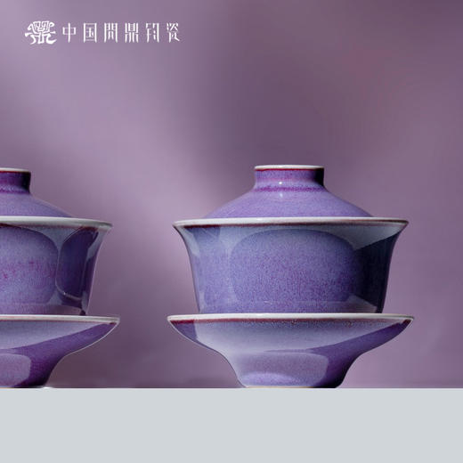 问鼎钧瓷鹅黄青花三才盖碗（如鱼得水）（缺货） 商品图2