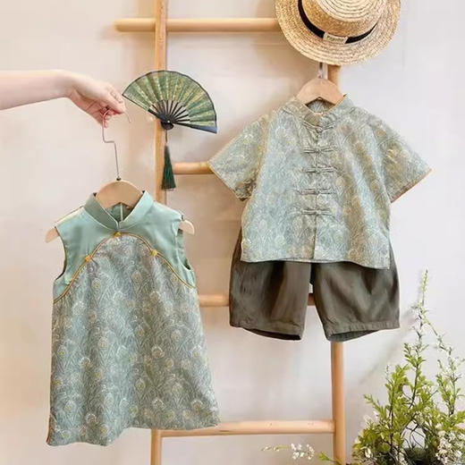 裁缝学苑TQ115新中式短袖衫纸样古风无袖裙男女童盘扣儿童旗袍打板 商品图5