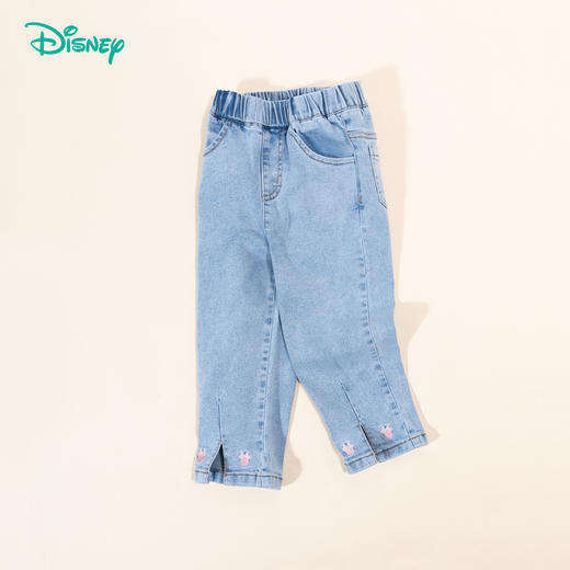 迪士尼【脚口米妮刺绣】24春秋款女童牛仔长裤中大童休闲裤儿童长裤ZD3DK013 商品图9