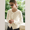 
OLrain欧芮儿法式白色镂空针织开衫女秋季2024新款马海毛显瘦上衣 商品缩略图4