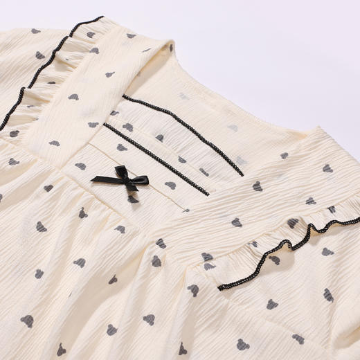 都市丽人睡衣超值精选长袖裙家居服泡泡绵薄女士棉质睡裙LHT6G7 商品图6