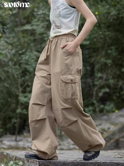 早乙女惠子saotome/STMCK242087/宽松户外水洗工装裤阔腿裤伞兵裤 商品图0