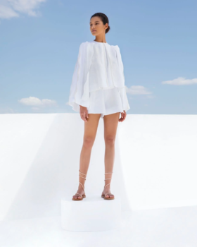 INASAMI - Rakas Shorts - White Linen - 女装 - 短裤 - 白色
