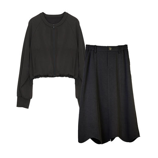 谜底休闲套装女士2024秋新品时尚宽松卫衣+半身裙长裙243MTZ1159 商品图4