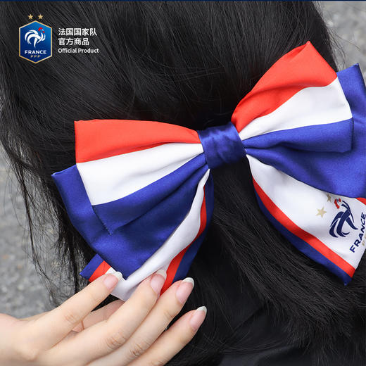 【官方正版】法国国家队丨拼色蝴蝶结发卡头饰女生礼物足球迷姆巴佩 商品图3