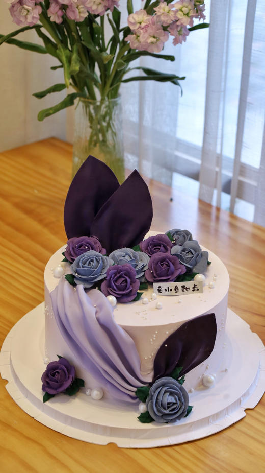 紫色系优雅玫瑰蛋糕 商品图1