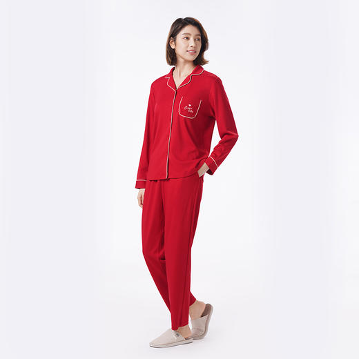 都市丽人睡衣亲情蜜语长袖家居服双面无尘棉薄女士棉质套装LHT9A6 商品图8