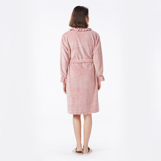 都市丽人睡衣超值精选单件袍家居服双面法兰绒厚女士法兰绒单件袍LHT7A8 商品图3