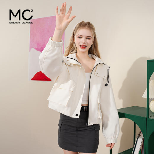 女装连帽封闭拉链大口袋短款外套-7007J4232201 商品图2