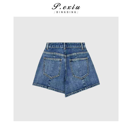 PanYiXiu/潘依绣多片式剪裁渐变水洗重工韩版牛仔短裤 D6575 商品图2