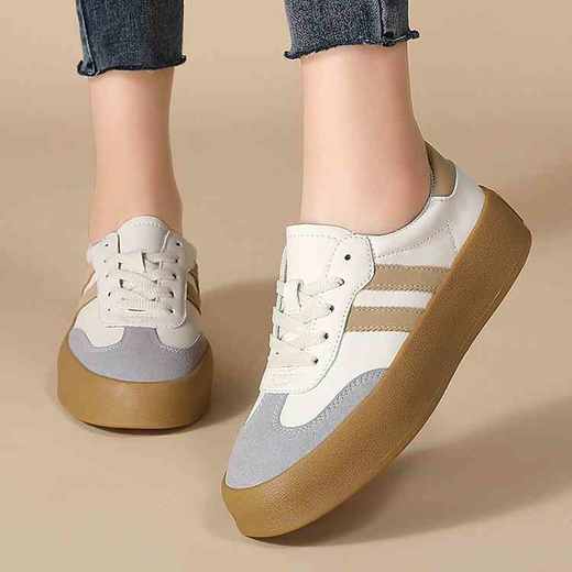 【显瘦百搭】鹿丫丫 大牌同款厚底增高德训鞋    D52928 商品图3