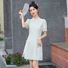 2025年夏款中长款立领短袖提花A字裙新中式国风气质连衣裙HMQY5326 商品缩略图5