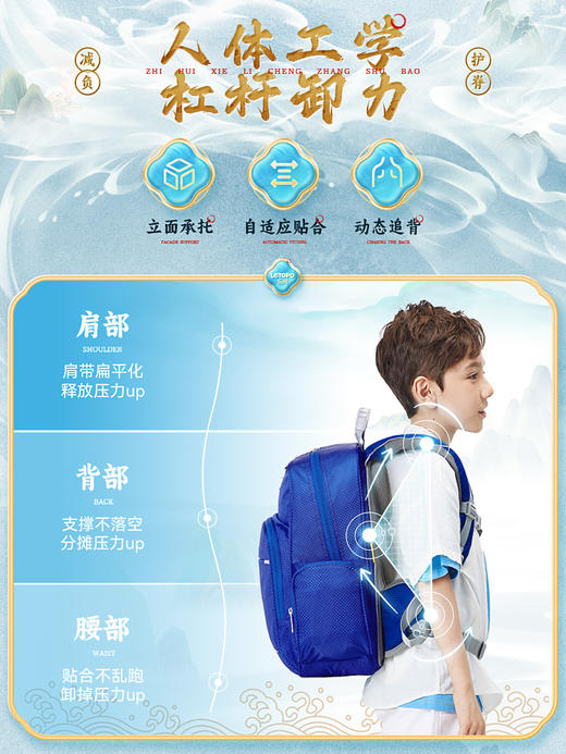 新品丨乐同铠甲龙3.0系列护脊减负书包男小学生1-6年级国潮 商品图1