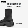 MIO米奥冬季高跟厚底弹力靴国风复古潮流运动靴中筒靴女M245696301 商品缩略图4