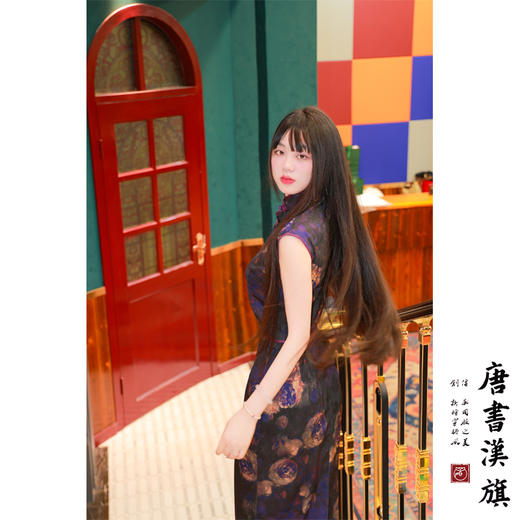 【烟罗】缎面印花改良旗袍紫罗兰优雅气质新中式 商品图3