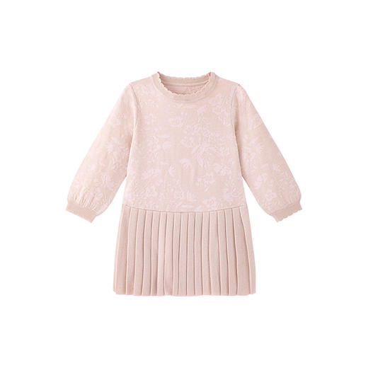 【商场同款】英氏儿童连衣裙秋季毛织女童羊绒百褶裙新款裙子 商品图1