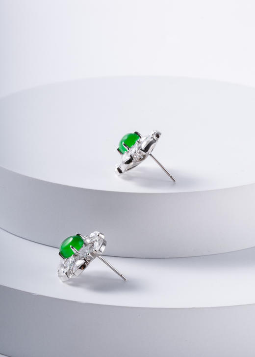 722-2烟花易冷 绿玉髓烟花耳钉不会 商品图2