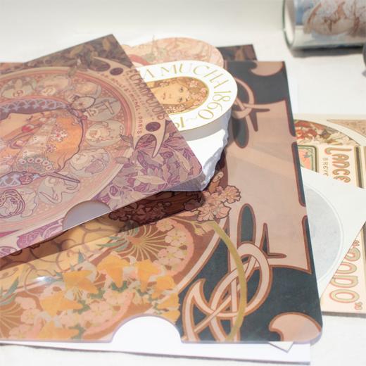 【毕业礼物】穆夏繁花 · 美术馆博物馆世界名画创意文件夹L型收纳袋适用于A4A5学生文具 · 7个套装（A4文件5个+A5文件2个） 商品图4