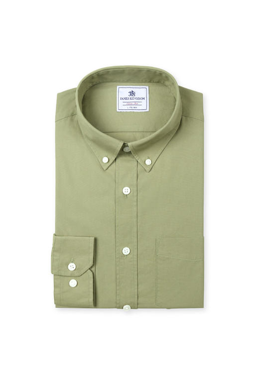 占姆士男士100%纯棉休闲商务碳素磨毛净色条纹长袖衬衫 商品图2