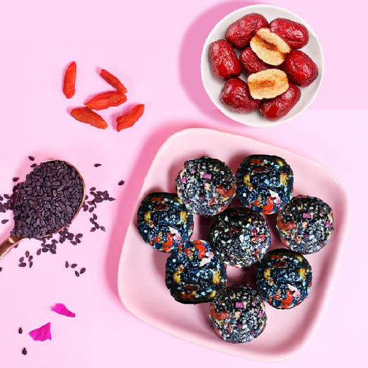 【亲好食品】谷中宝红枣枸杞玫瑰黑芝麻丸168g/罐 商品图1