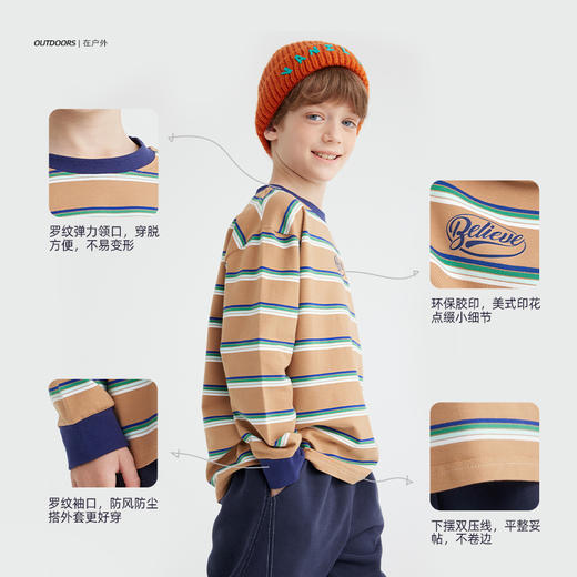 fx-儿童美式复古条纹T恤 PQTX2406 商品图3