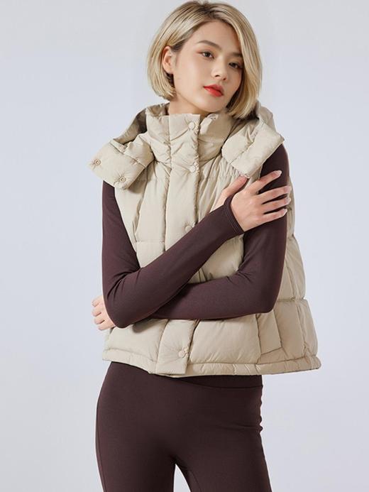 哈瓦塔冬季马甲休闲连帽运动短款羽绒外套H340182 商品图8