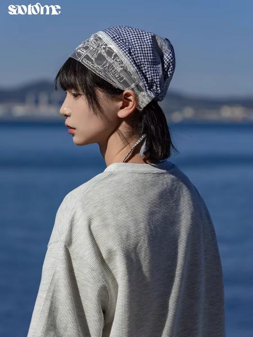早乙女惠子saotome/STMMZ242123/田园文艺风甜美拼接肌理感蕾丝头巾帽 商品图0